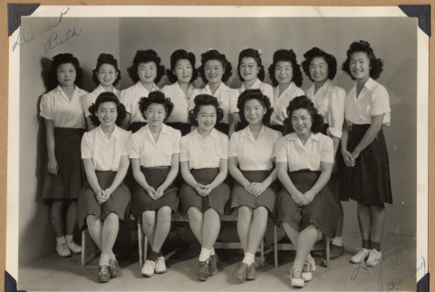 Group of young women in matching outfits (ddr-densho-542-291)