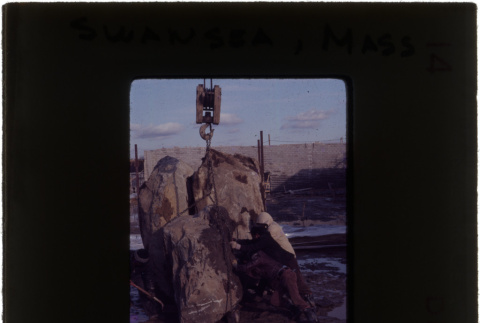 Moving a boulder at the Swansea project (ddr-densho-377-858)