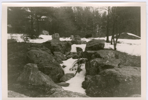 Rock waterway covered in snow (ddr-densho-377-2033)