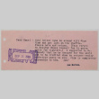 Note from Jan Howell to Henri Takahashi (ddr-densho-424-391)