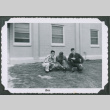 Three men crouching (ddr-densho-442-143)