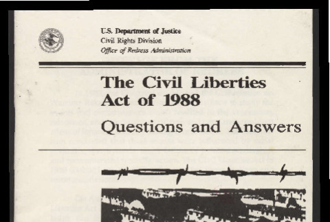 Civil Liberties Act of 1988: questions and answers (ddr-csujad-55-2413)