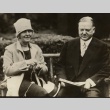 Herbert and Lou Henry Hoover seated in a garden (ddr-njpa-1-604)