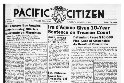 The Pacific Citizen, Vol. 29 No. 15 (October 8, 1949) (ddr-pc-21-40)