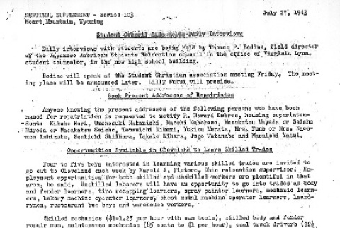 Heart Mountain Sentinel Supplement Series 103 (July 27, 1943) (ddr-densho-97-326)
