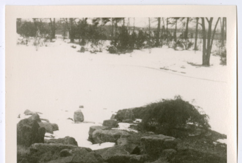 Rock waterway covered in snow (ddr-densho-377-2026)