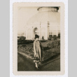 Woman poses in front of Botanical Gardens (ddr-densho-335-81)