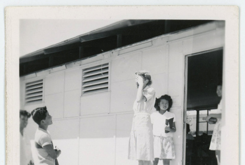 Students say goodbye to their teacher (ddr-densho-37-2127)