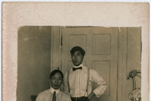 Photo of Gentaro Takahashi with unidentified man (ddr-densho-355-98)