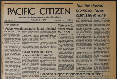 Pacific Citizen, Vol. 86, No. 8 (March 3, 1978) (ddr-pc-50-8)