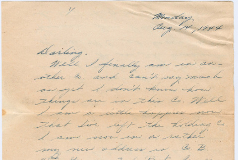 Letter from Alvin Uchiyama to Kathleen Koga Uchiyama (ddr-densho-406-39)