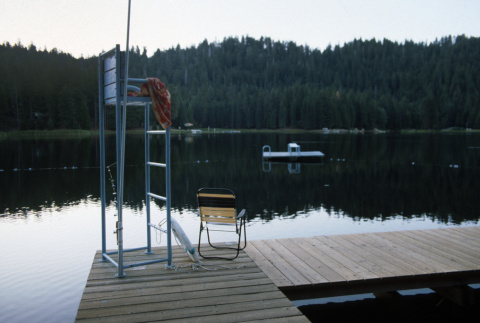 Lifeguard chairs on the dock (ddr-densho-336-1504)