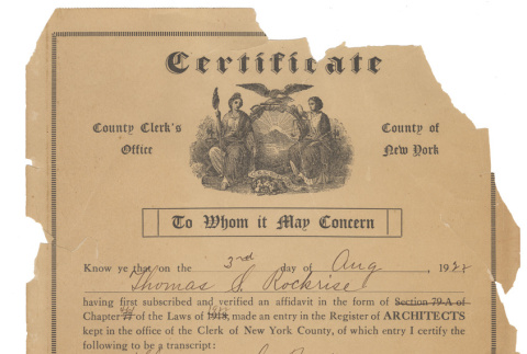 Architect Certificate (ddr-densho-335-151)