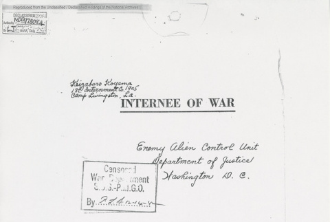 Internee of War (ddr-one-5-179)