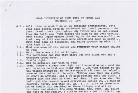 Oral Interview of Jack Tono by Frank Abe (ddr-densho-122-539)