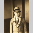 Man wearing leis (ddr-njpa-4-2275)