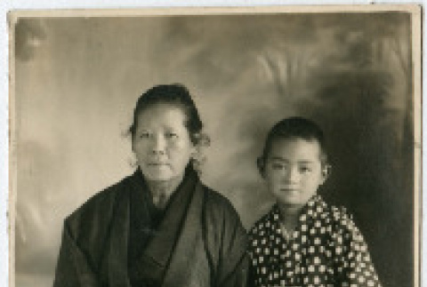Woman and boy in kimono (ddr-densho-349-12)