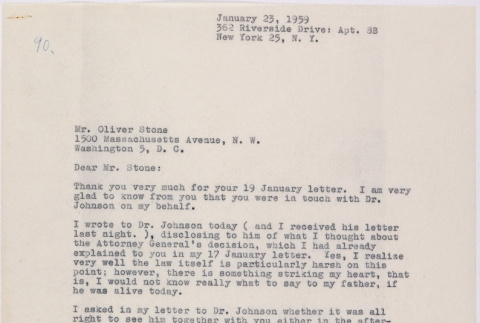 Letter from Lawrence Miwa to Oliver Ellis Stone concerning claim for James Seigo Maw's confiscated property (ddr-densho-437-273)