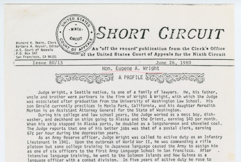 Eugene Wright profile in Short Circuit (ddr-densho-1007-989)