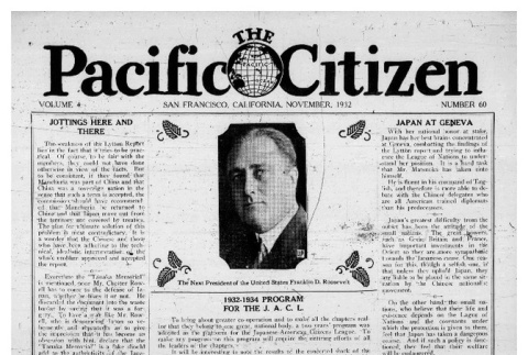 The Pacific Citizen, Vol. 4 No. 60 (November 1932) (ddr-pc-4-1)