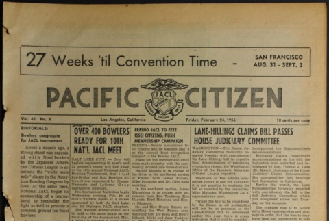 Pacific Citizen, Vol. 42, No. 8 (February 24, 1956) (ddr-pc-28-8)