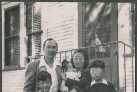 Sakura family outside house (ddr-densho-523-175)