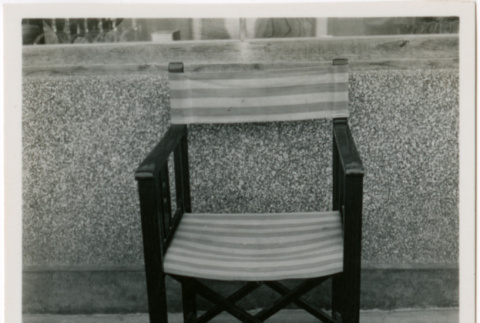 Wood chair with canvas back and seat (ddr-densho-426-918)