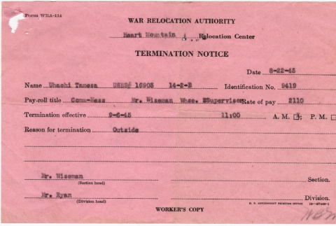 WRA Termination Notice (ddr-densho-122-815)