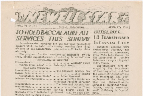 The Newell Star, Vol. II, No. 17 (April 27, 1945) (ddr-densho-284-66)