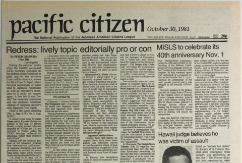 Pacific Citizen, Whole No. 2162, Vol. 93, No. 18 (October 30, 1981) (ddr-pc-53-43)