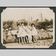 Photo of four girls eating ice cream (ddr-densho-483-251)