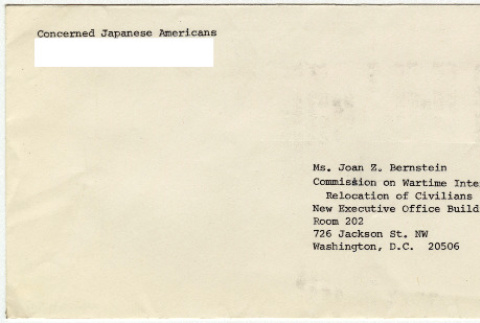 Letter to Joan Bermstein from Toni Morozumi (ddr-densho-352-295)