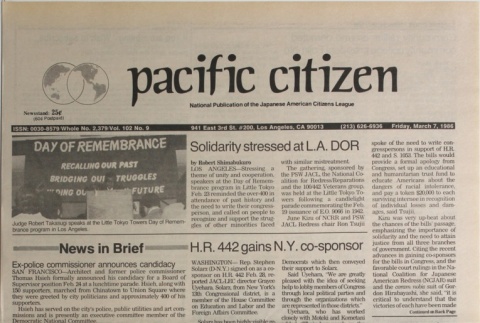 Pacific Citizen, Vol. 102, No.  9 (March 7, 1986) (ddr-pc-58-9)