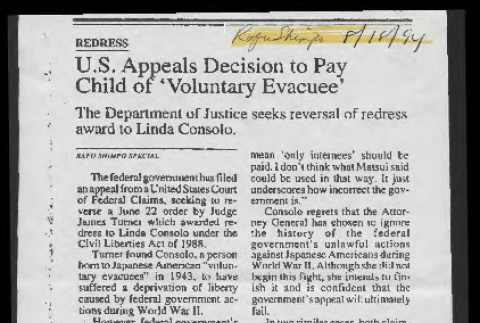 Redress: U.S. appeals decision to pay child of voluntary evacuee (ddr-csujad-55-2103)