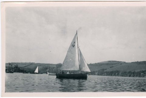 Sail boat in harbor (ddr-densho-488-19)