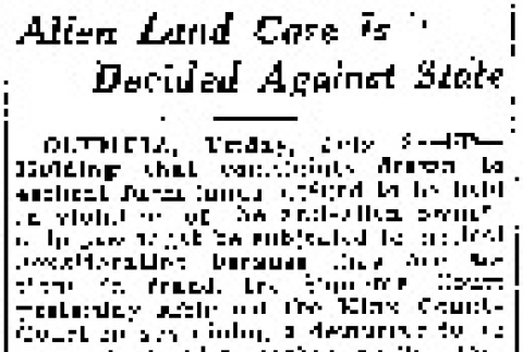 Alien Land Case Is Decided Against State (July 9, 1926) (ddr-densho-56-403)