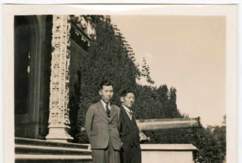 Two men on steps of building (ddr-densho-426-1642)