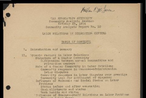 Community analysis report, no. 10 (October 28. 1944) (ddr-csujad-55-1660)
