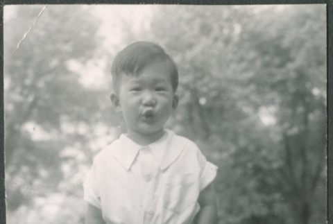 Boy standing on lawn (ddr-densho-523-218)