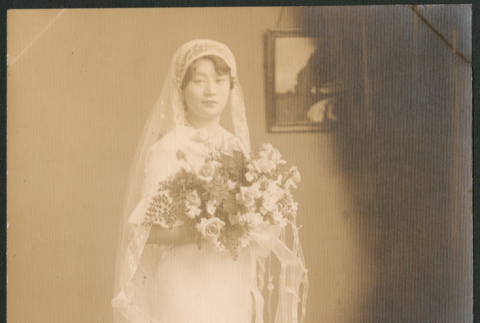 Portrait of bride, likely Agnes Kondo (ddr-densho-523-30)