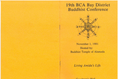 Conference schedule for 19th BCA Bay District Buddhist Conference (ddr-densho-512-126)