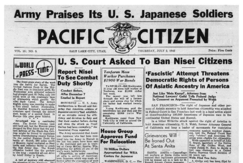 The Pacific Citizen, Vol. 15 No. 5 (July 2, 1942) (ddr-pc-14-8)