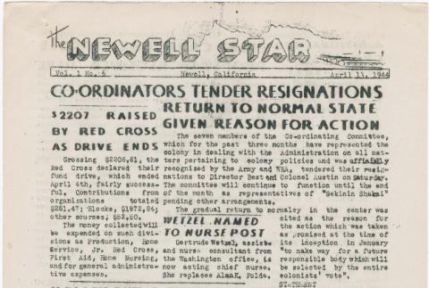 The Newell Star, Vol. I, No. 6 (April 13, 1944) (ddr-densho-284-11)
