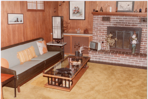 Room with fireplace and couch (ddr-densho-534-62)