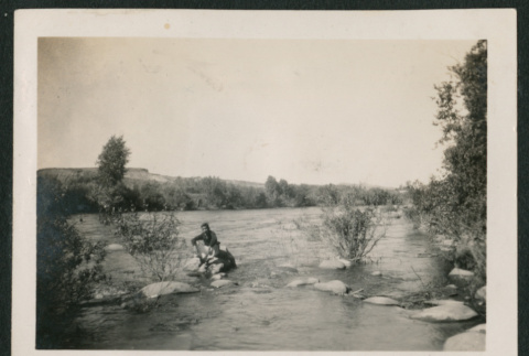 Man in river (ddr-densho-378-385)
