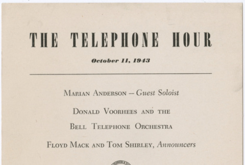A program for the Telephone Hour (ddr-densho-367-35)