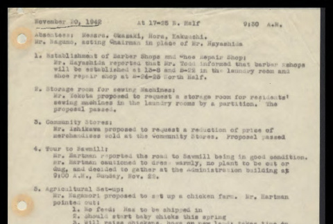 Minutes from the Heart Mountain Block Chairmen meeting, November 20, 1942 (ddr-csujad-55-320)