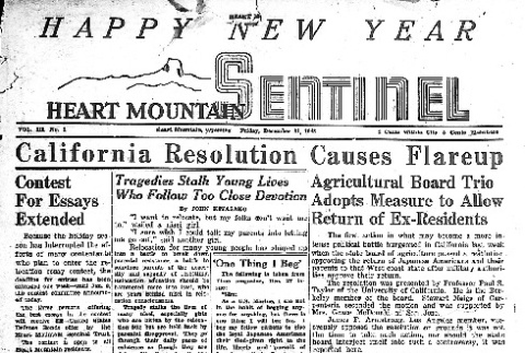 Heart Mountain Sentinel Vol. III No. 1 (December 31, 1943) (ddr-densho-97-162)