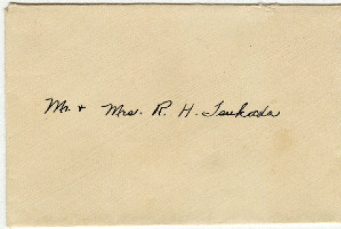 Card to Yuri and Richard Tsukada from Roy and Mary Kishi (ddr-densho-356-572)