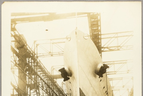The USS Minneapolis in a shipyard (ddr-njpa-13-97)